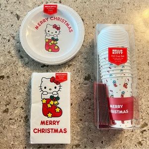 Hello Kitty 3pc Christmas Plate and Cup Set